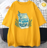 Trendy Mustard Yellow Relaxed Fit Tee for Women - 19bay